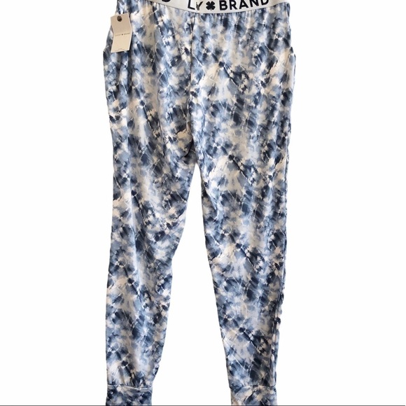 LUCKY BRAND NWT Tie Dye Jogger Lounge Pant Size Medium in Blue and White - Picture 11 of 15